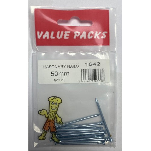 Value Pack Masonry Nails 50mm Pack Of 20 Value Pack Masonry Nails 50mm Pack Of 20